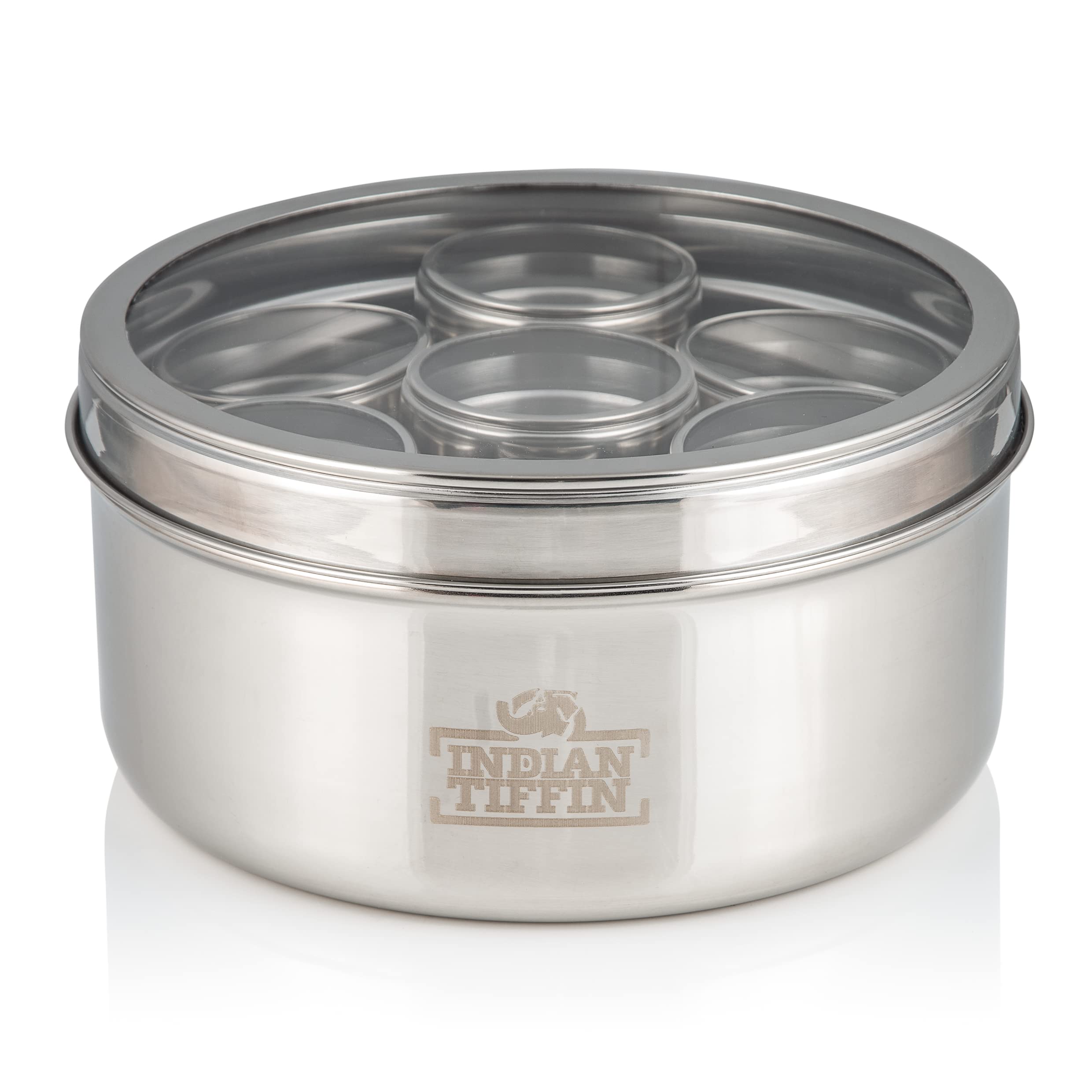 Buy IndianTiffin Masala Dabba al Spice Container with Labels and Spice