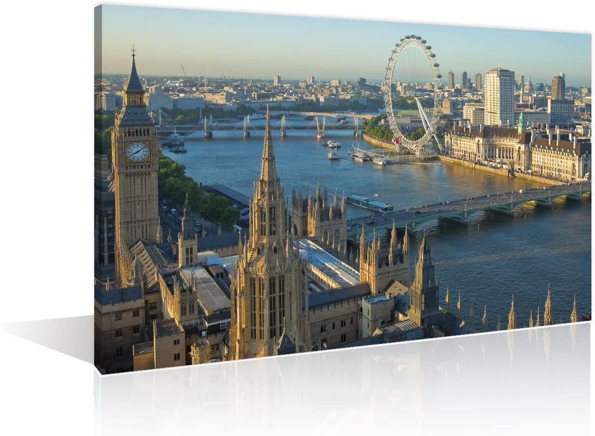 TISHIRON London England Cityscape Wall Decor London Skyline Wall Art