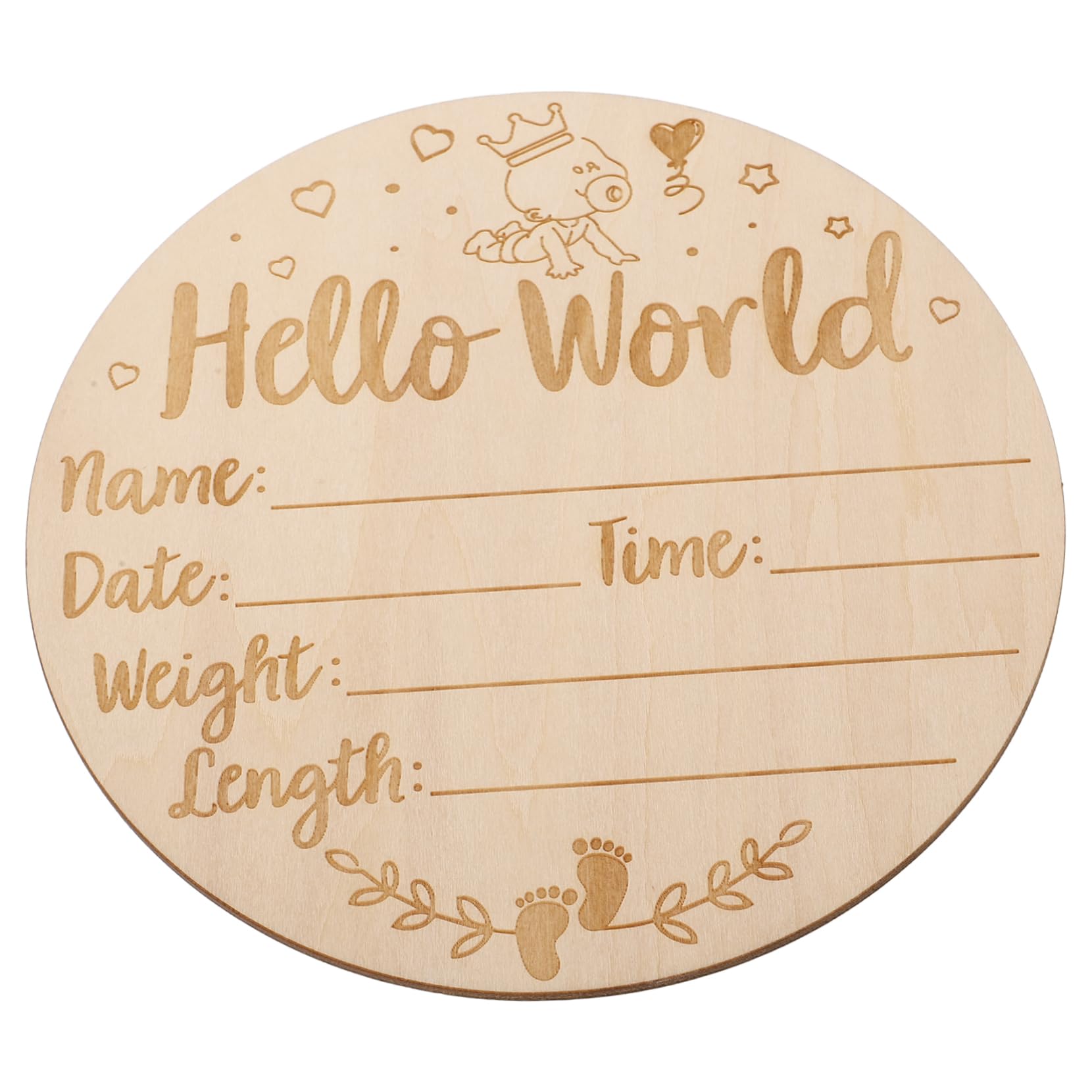HOOTNEE Newborn Photo Prop Baby Announcement Board Wooden Sign Decorative Home Decor