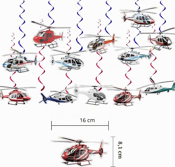 24-Piece Helicopter Hanging Swirl Decorations for Helicopter Birthday Decorations Party Accessories