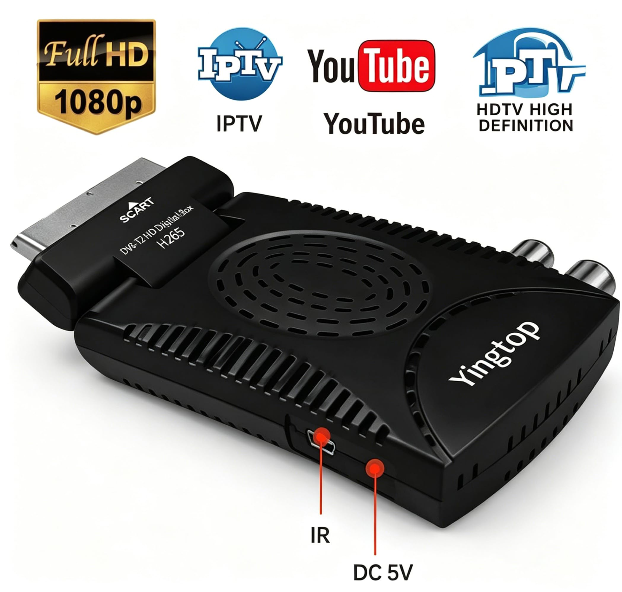 2026 Mini décodeur TNT HD DVB-T2 Récepteur numérique terrestre Full HD