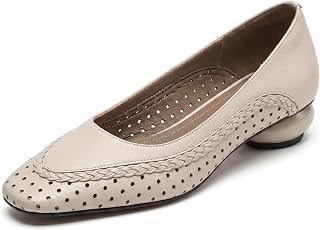 Aeloris Elegant Woven Soft Leather Pumps Sculptural Heels Pointed Toe Hollow Out Women Fashion Shoes Breathable Walking Flats