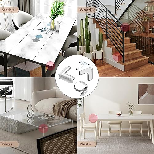 Miniatura 4 de Hexisy Protector de esquina para bebé, paquete de 18 protectores de esquina a prueba de bebés, protector de esquina para muebles y parachoques de