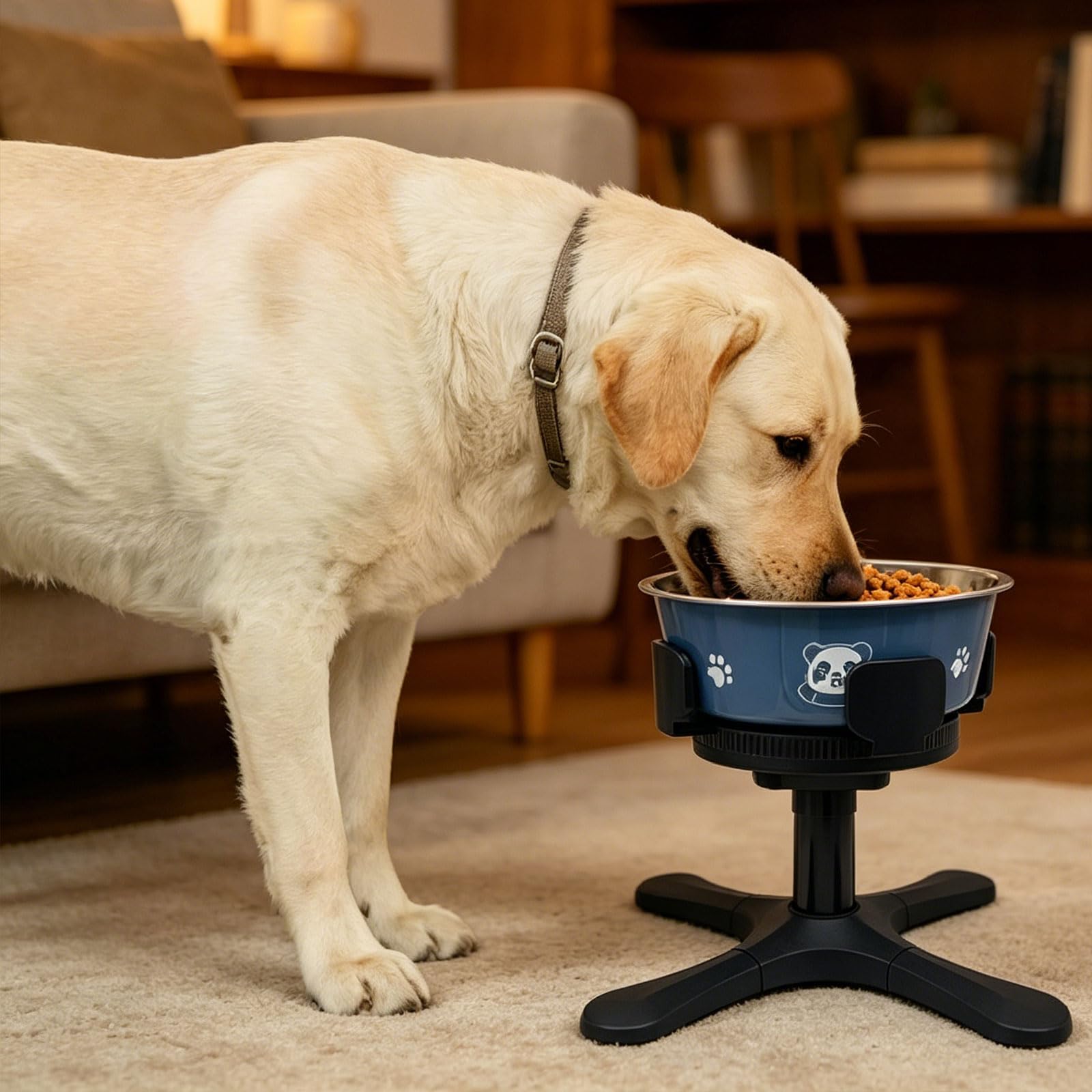 Soporte de platos estirados para mascotas que ahorra espacio, altura regulable, para comederos de mascotas, soporte portátil para alimentos para perros, cuenco elevado para perros