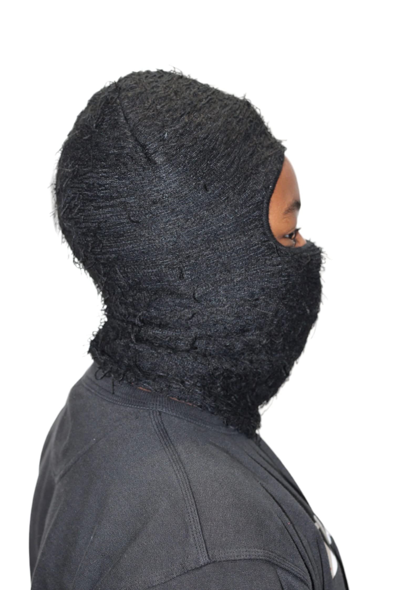 Balclava Ski Mask Women and Men Hairy Face Mask Beanie (Black)