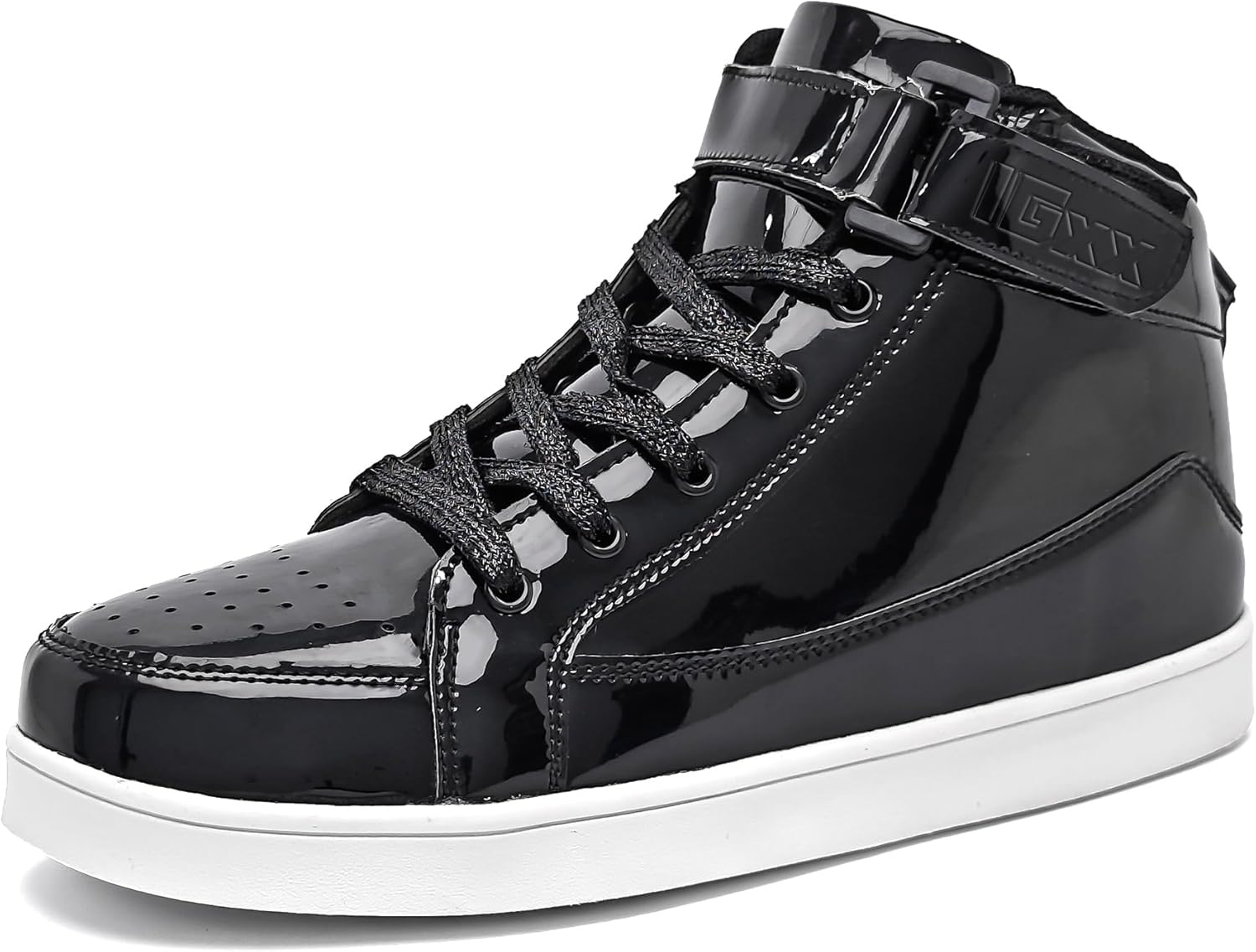 IGxx Sequins Shoes for Kids Boys Fashion Sparkle Gold Bling Shiny High Top Sneakers Girls Hook&Loop