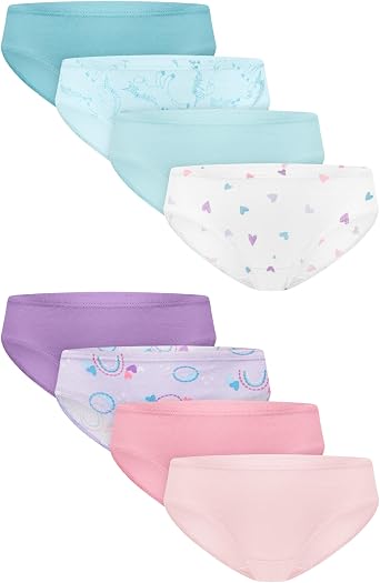 Hanes Girls And Toddler Organic Underwear, Brief & Hipster, 8-pack, Pure Comfort Organic 100% Cotton Panties