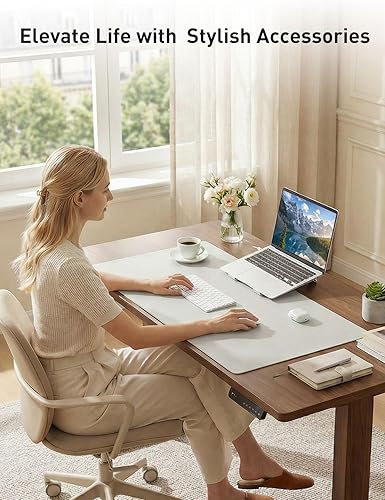 Miniatura 432 de Aothia Tapete protector de escritorio, alfombrilla para mouse, antideslizante, impermeable, de piel sintética, secante de escritorio, para Verde