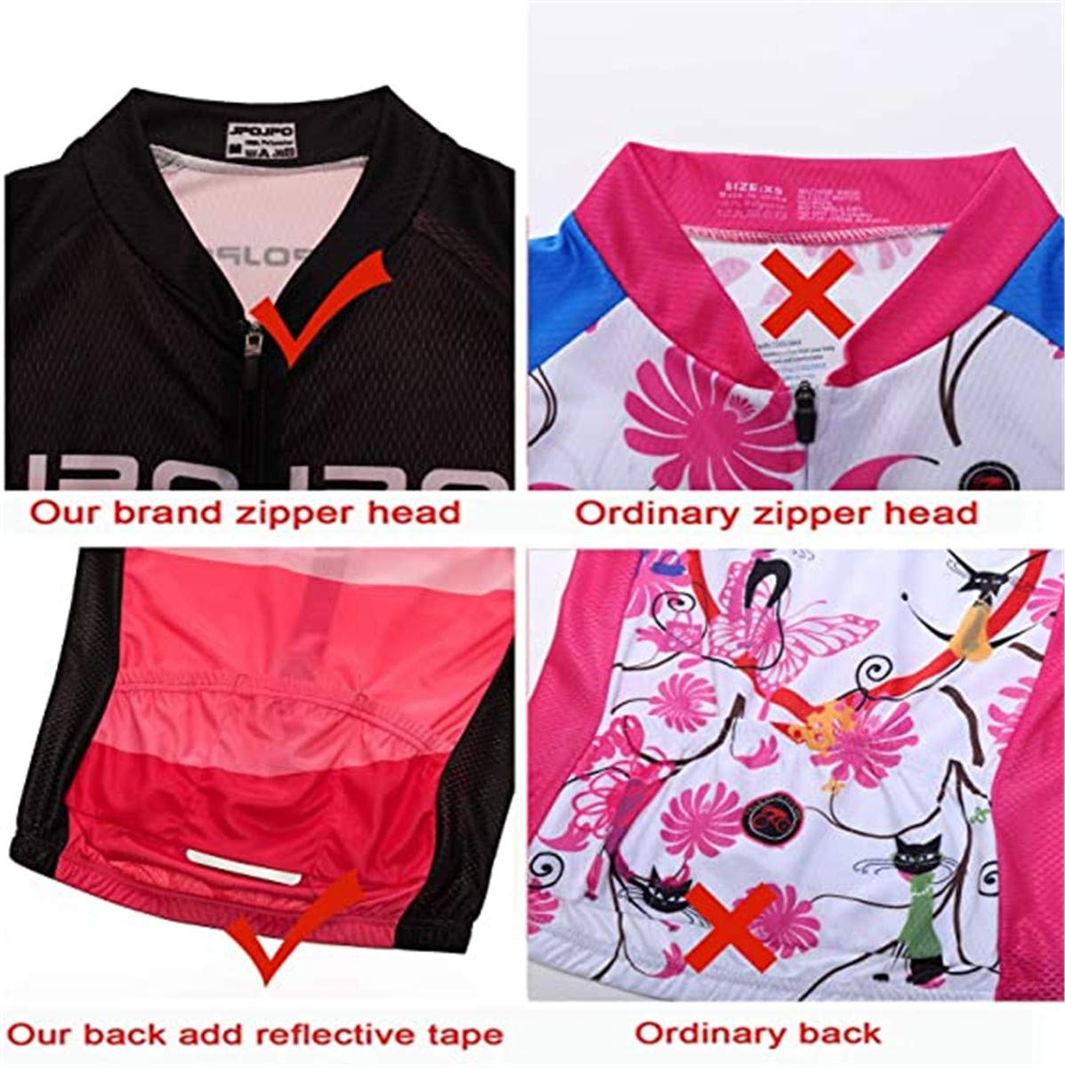 Ensemble maillot de cyclisme pour femme à manches courtes + short de vélo rembourré 5D à séchage rapide réfléchissant 3 poches S-3XL