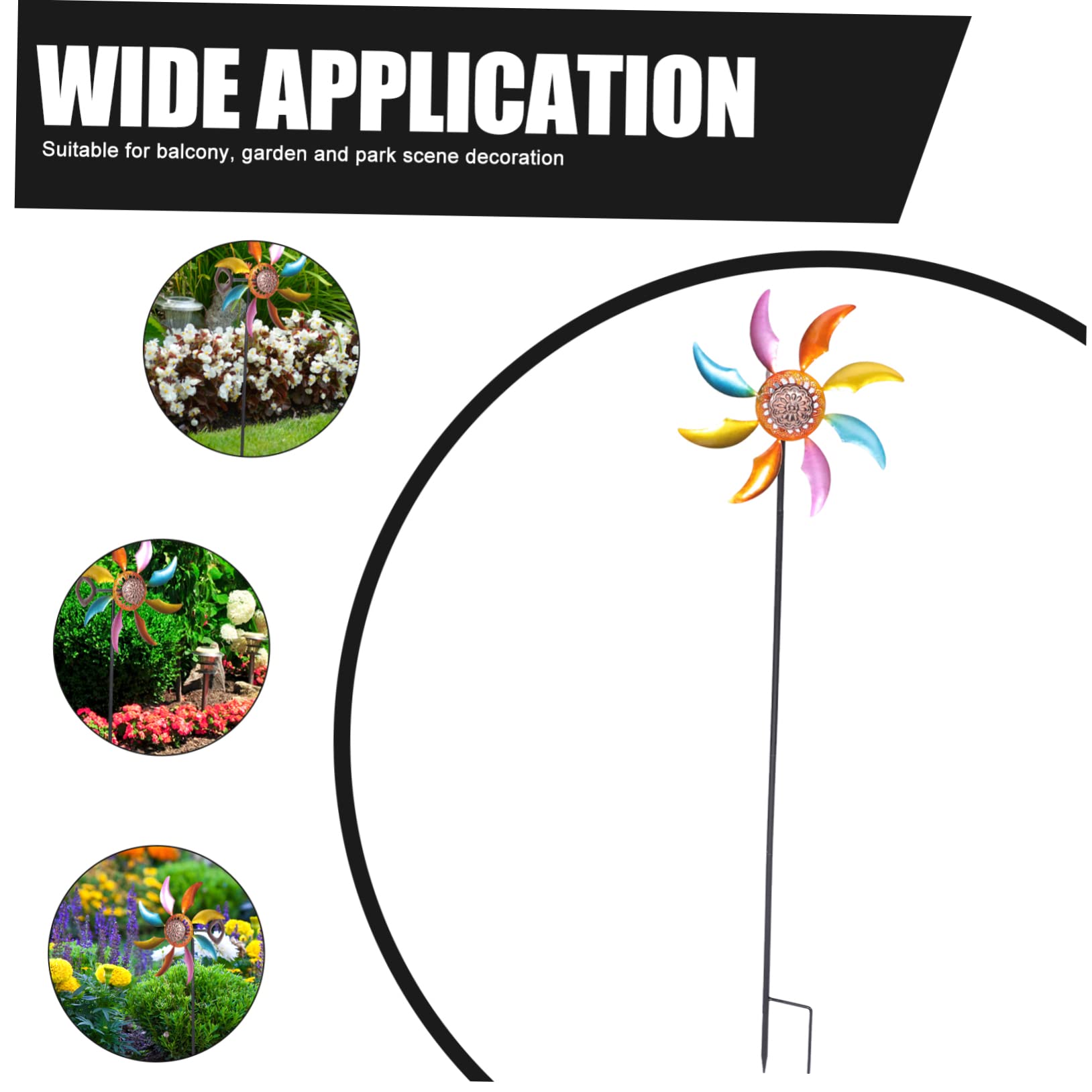 Yardwe Molino de Viento de Metal y Apariencia Única para Jardín y Resistente Diseño Delicado Fácil de Usar Decoración para Césped y Patio para Exteriores