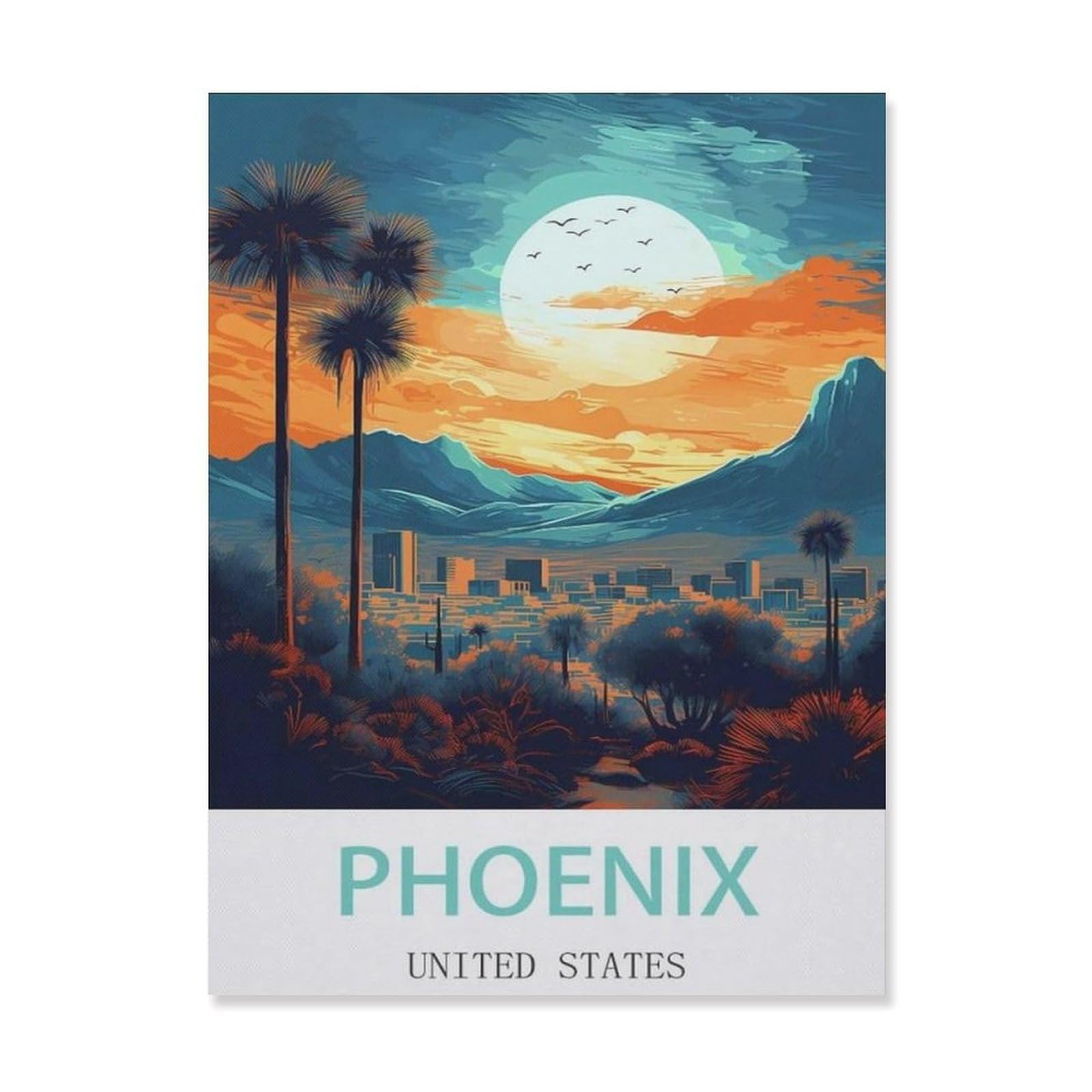 Funny Metal Tin Sign Wall Decor，Phoenix United States(15x30cm）