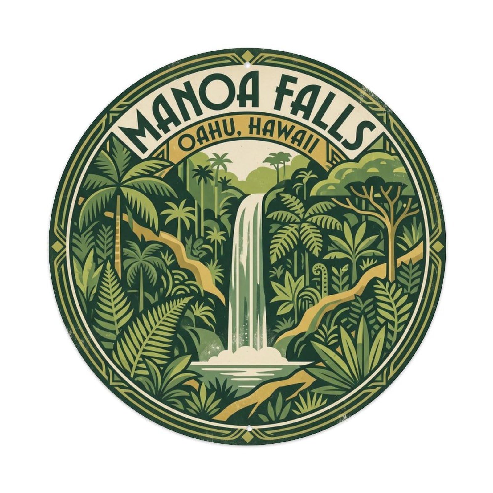 Manoa Falls Oahu Hawaii Island Nature Scenic Trail Metal Tin Sign