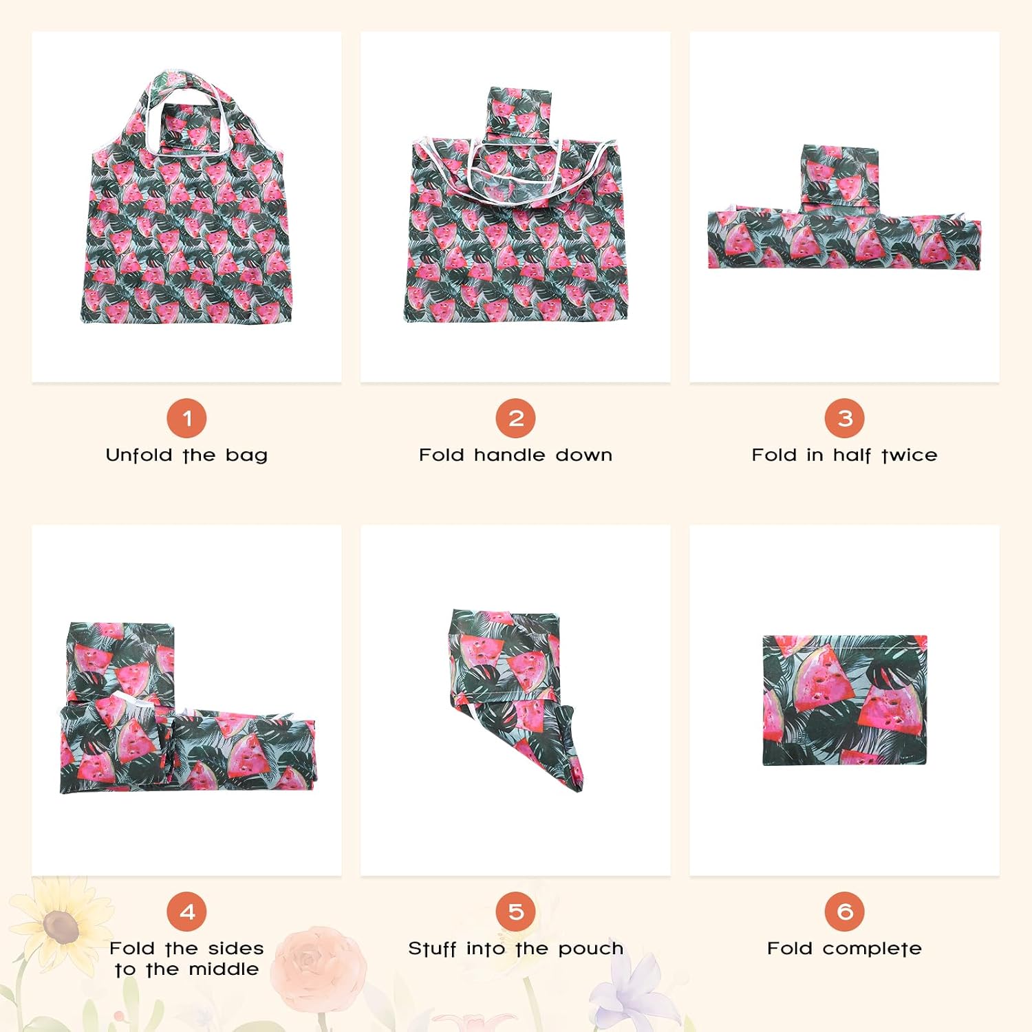 Paterr 18 Pcs Foldable Reusable Grocery Bags Washable Waterproof Nylon Bags Large Summer Fruit Tote for Groceries Bulk Market Cloth Storage Utility Aesthetic Gifts for Women
