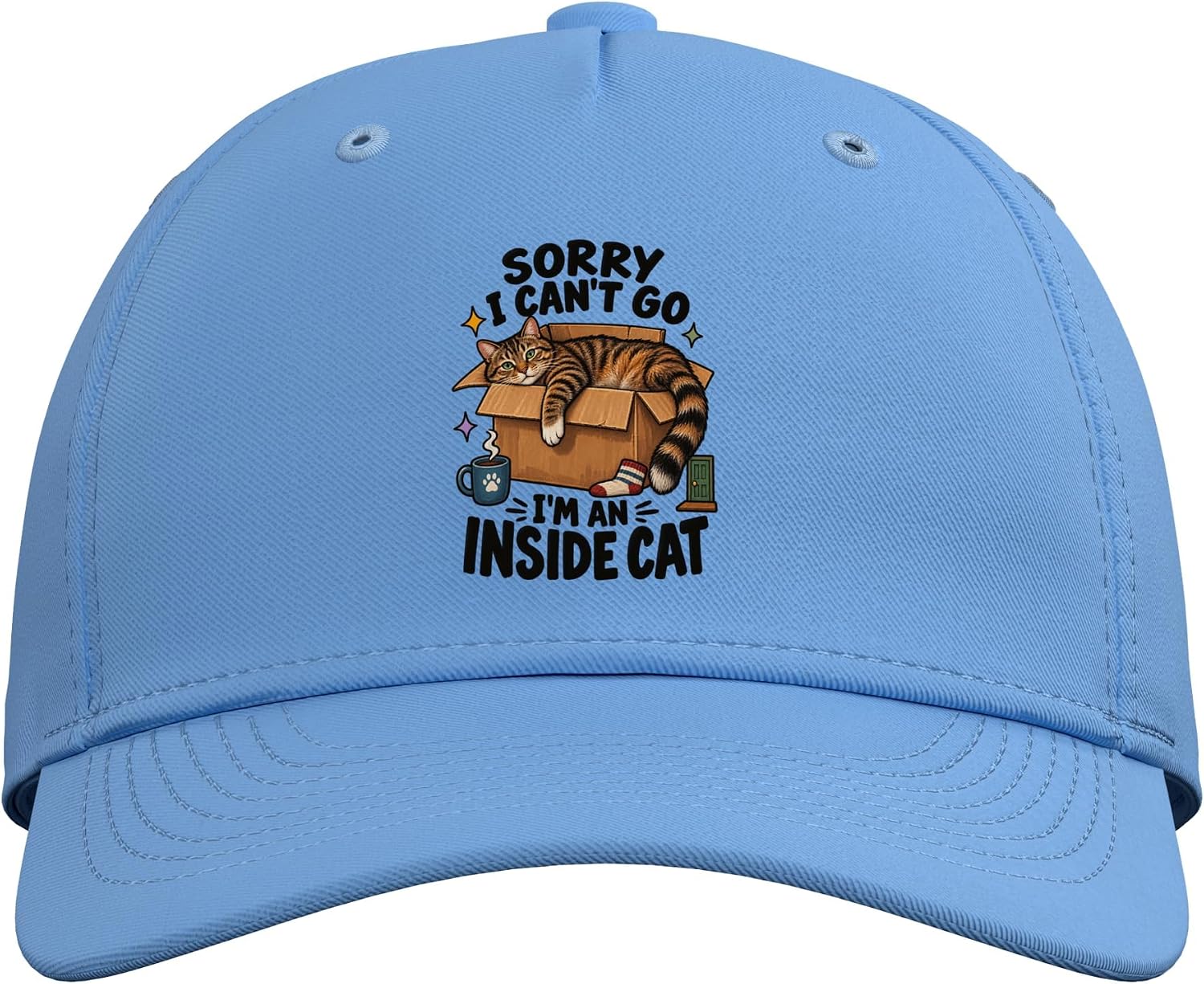 Inside Cat Funny Homebody Kitty Box Coffee Cozy Pet Humor Adjustable Baseball Hat image 2
