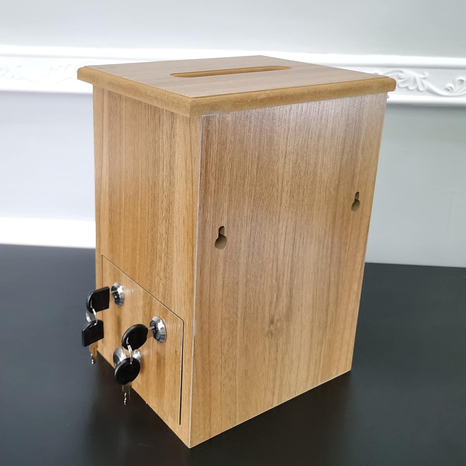 Engineered Wood Tithes Offering Box Cross Christian Church Knock-Down Wood Donation Boxes, Collection Boxes,Charity Boxes 11.8 inche Wide x 9.5 inches deep x 15.8 inches Height 21396-KD-NF