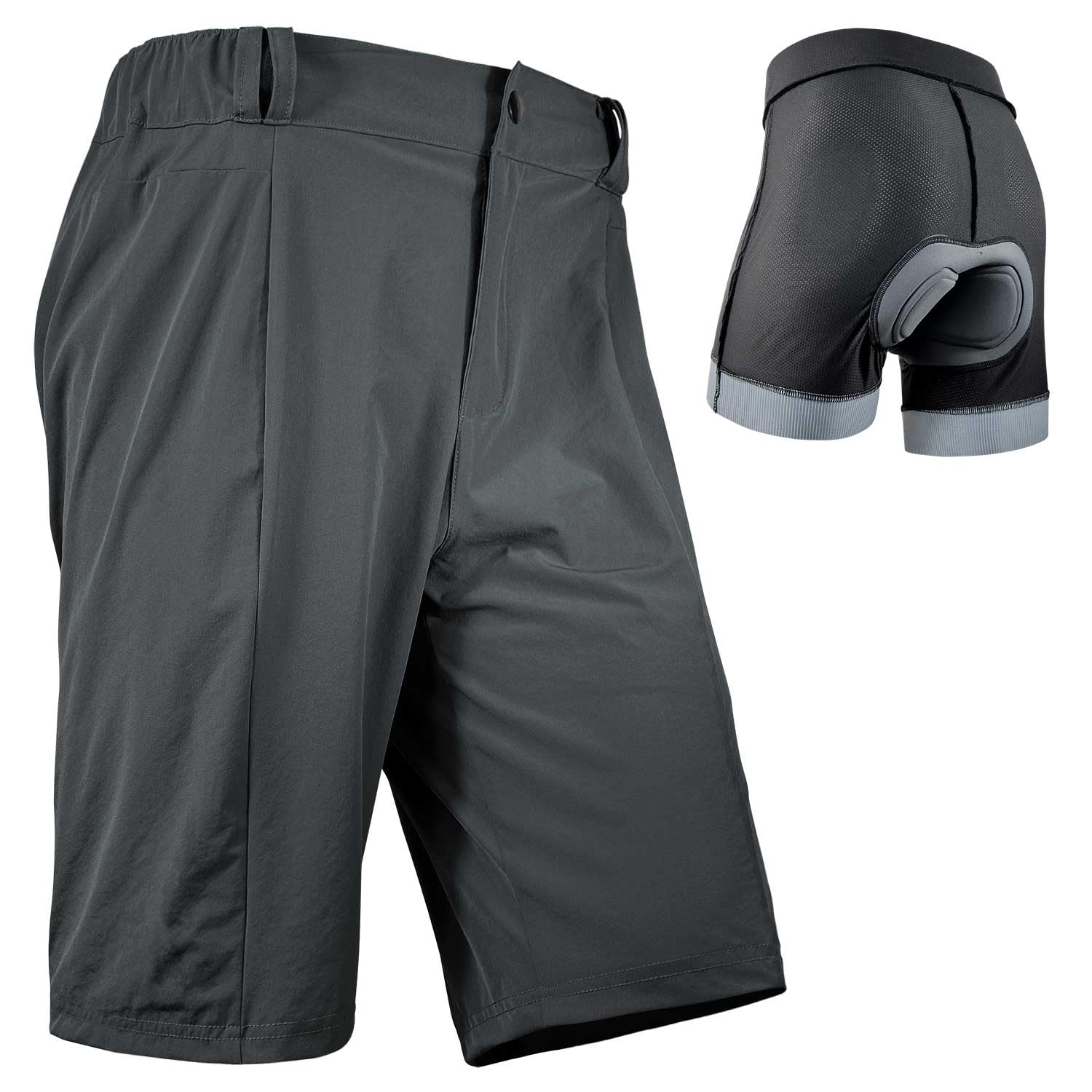 Wulibike Shorts de Vélo de Montagne 2 en 1 avec Rembourrage pour Hommes