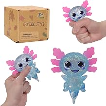 Large-Eared Salamander Squeeze Toys, 1.97in Soft Slow Rebound Stress Relief Sensory Toy, Cute Squishy Fidget Toy for Boys Girls Age 3+ Blue