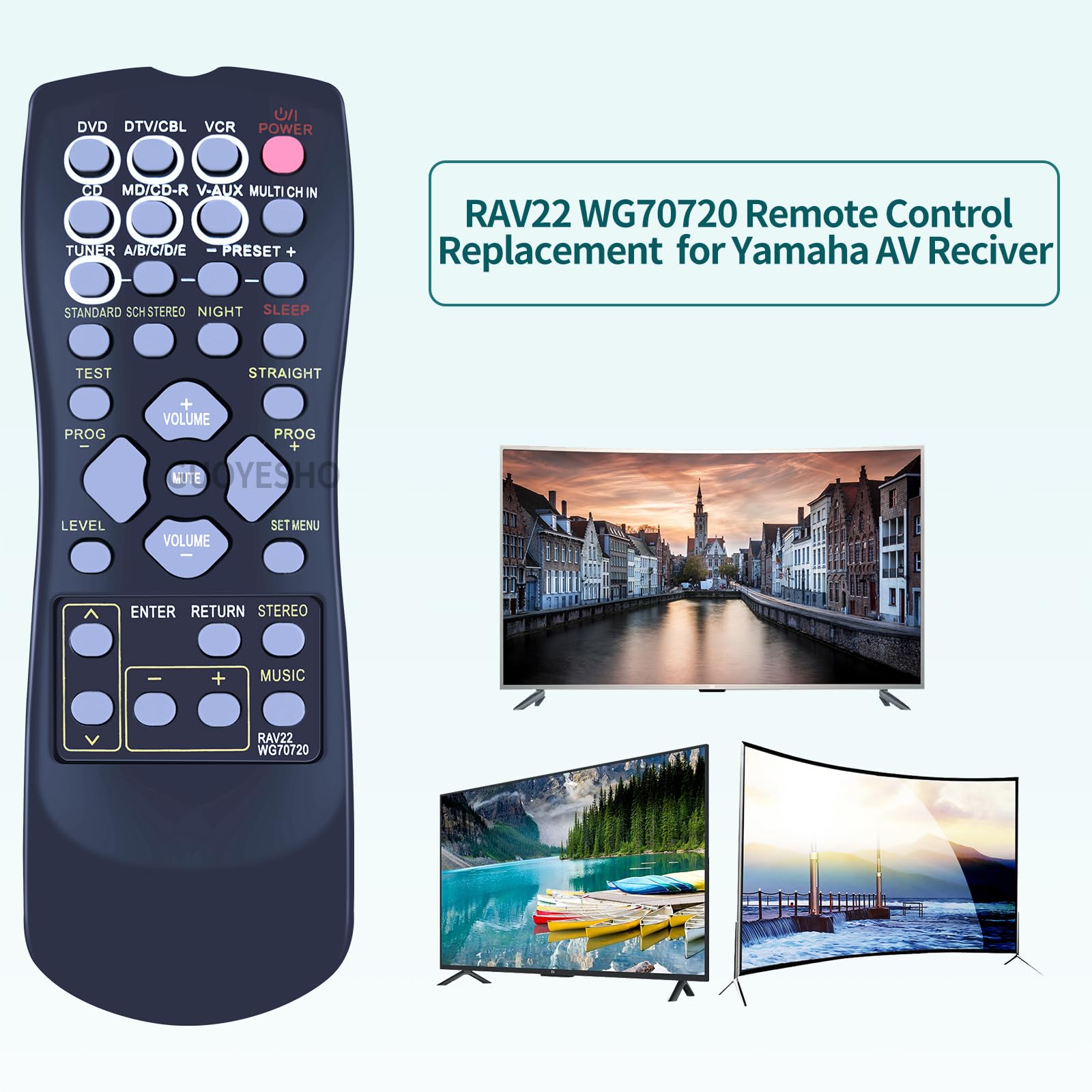 Telecomando Universale Di Ricambio TCNOUMT RAV22 Per Yamaha – Compatibile RX-V350, RX-V357, HTR5930, Nessuna Programmazione, Batterie Non Incluse - copertina