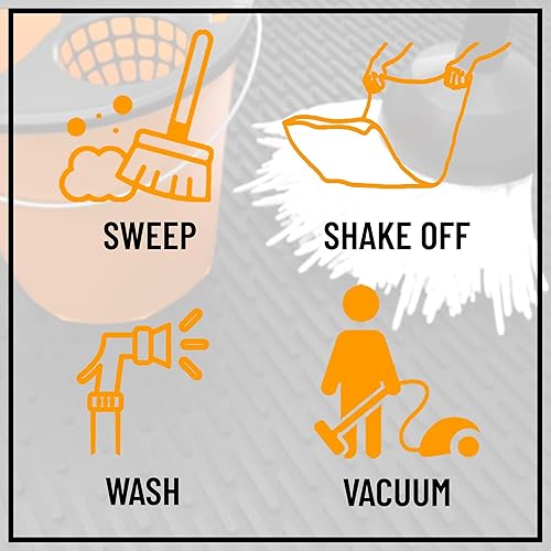 Miniatura 5 de Ottomanson Heavy Duty Rubber Floor Mat – Non-Slip, Waterproof, Easy to Clean – Utility Rug for Entryway, Kitchen, Garage, or Patio – Stain Negro