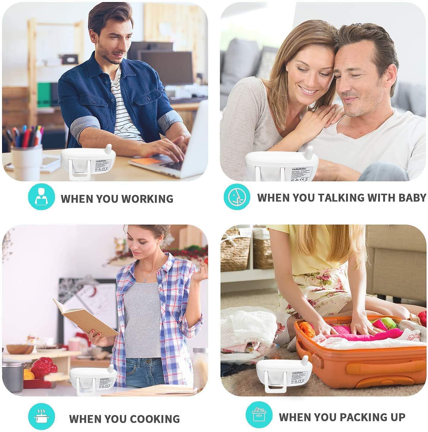 Best Cyber Deals 🔥 Baby Monitor,HelloBaby Remote Pan-Tilt-Zoom Baby Monitor with Camera and Audio,Night Version Temperature Sensor, 2 Way Audio,Clock Alarm,Digital Zoom,1000 FT