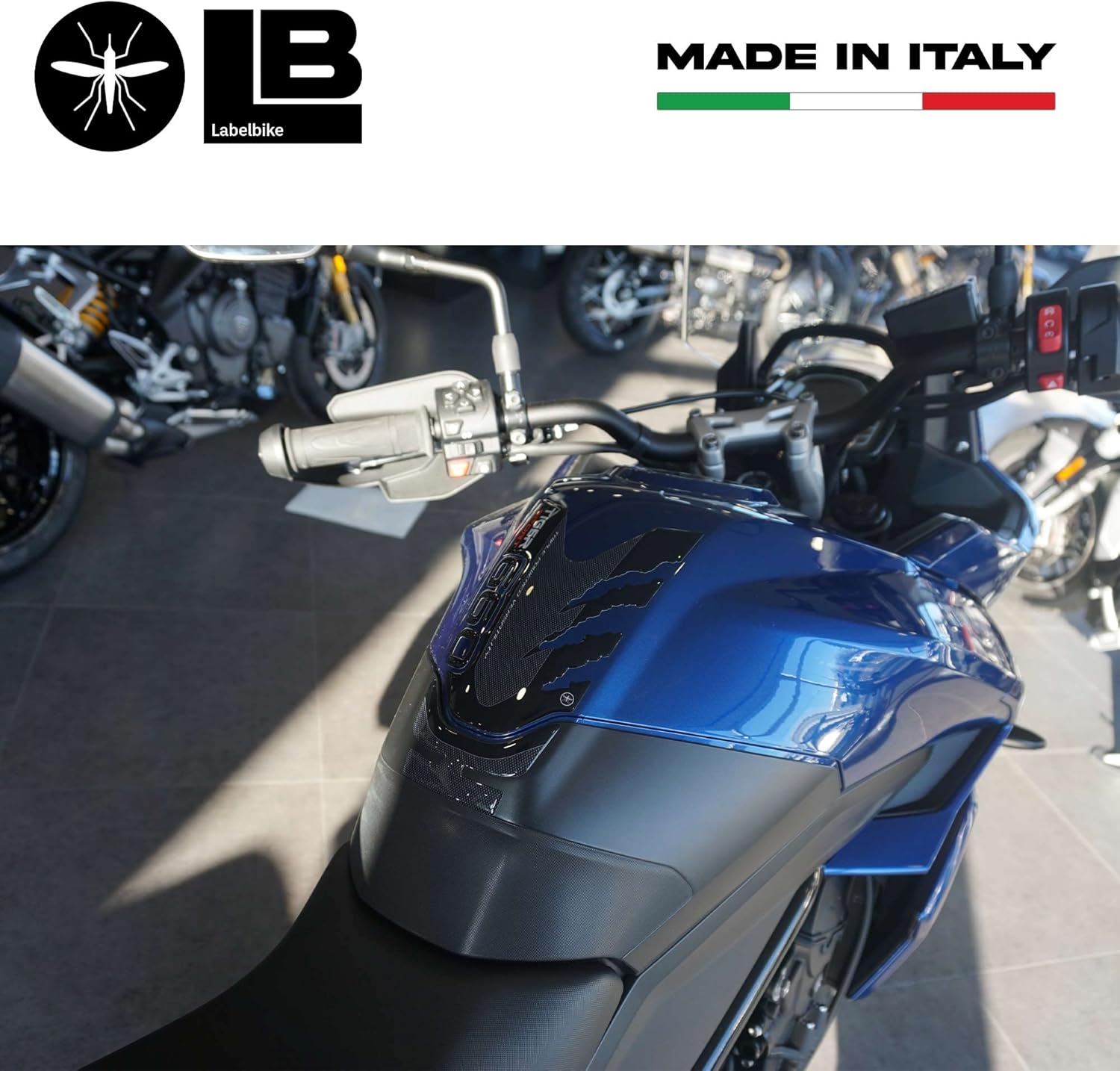 labelbike - 3D Sticker Motorcycle Tank Pad Protection and Decoration in Resin Compatible with Triumph Tiger 660 Sport - Color Carbon Black