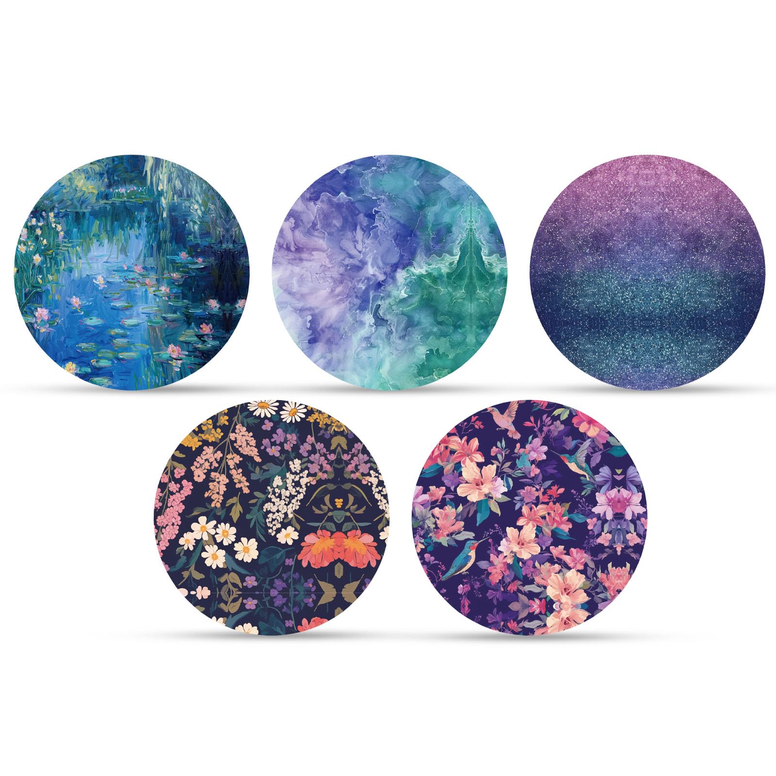 XIHIRCD 10pcs Sensor Cover Patches for Free 2 or 3, Waterproof & Anti-Sweat CGM Water Lily Patch Breathable Design Monitor Adhesive Patches Stickers (5 Styles)-image-6