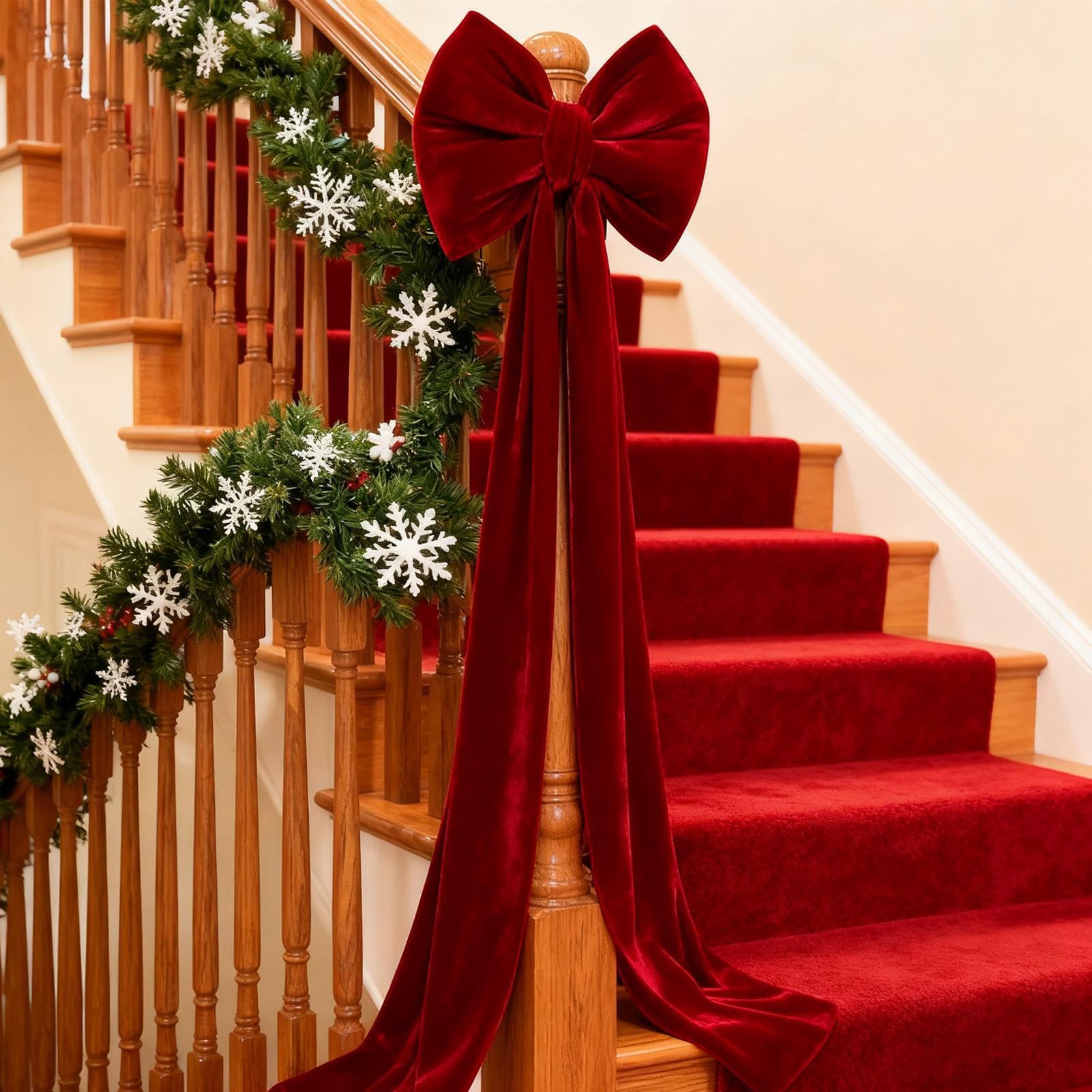 Lazos Rojos Para Árbol De Navidad 180 Cm Rojo Grande De Terciopelo