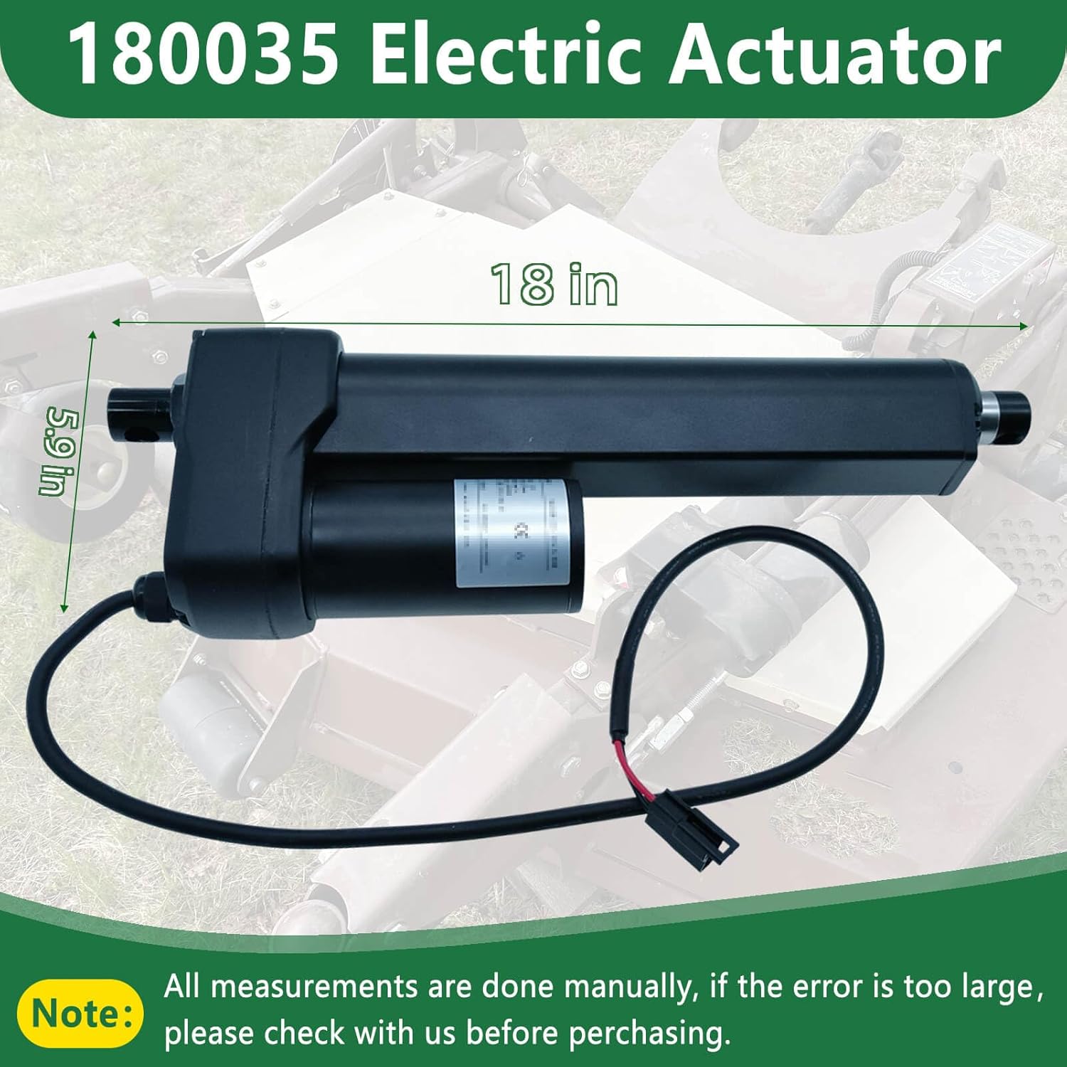 180035 Electric Actuator for Grasshopper Powerfold Decks, 12V Mower Deck Lift Actuator Motor Compatible with 3348 3452 3452R 3461 3461R 3472 3472R 3552R 3561R 3572R 3661 3761R 524V 52