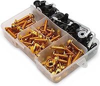 Vista 10 de Worldmotop - Kit de tornillos de carenado universal compatible con Yamaha, Honda, Kawasaki, Suzuki, BMW, kit de pernos métricos y tuercas (rojo)