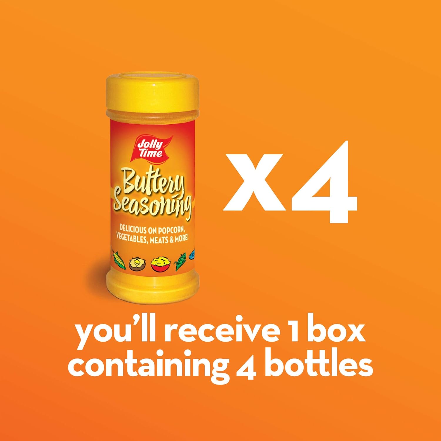 Jolly Time Popcorn Seasoning Salt Movie Theater Butter Powder Shaker for Concession & Cooking, Butter, 6 oz (Pack of 4) : Grocery & Gourmet Food