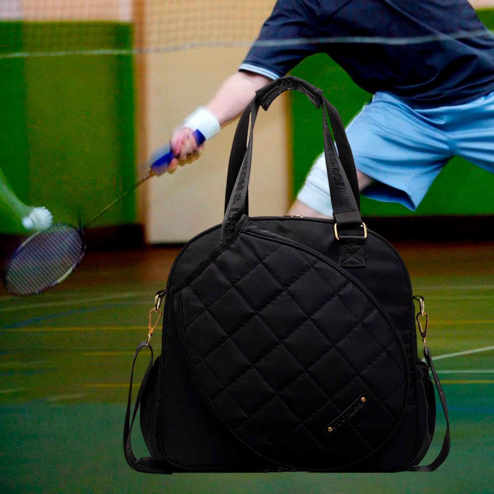 Bolsa de Tenis Racket Bolso Impermeable para Pádel Y Bádminton Bolsa de Hombro Espaciosa con Cierre de Cremallera Bolsa Resistente de Nailon