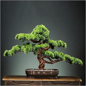 Artificial Bonsai Tree Chinese-Style Simulation Welcome Pine Bonsai Porch Cypress Pine Tree Ornaments B