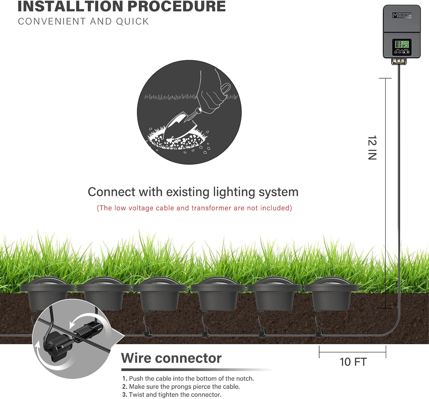 VENUS MANUFACTURING Low Voltage Well Lights Outdoor Landscape Lighting 4W 200 Lumen In-ground LED Landscape Lights Weatherproof 2800K Warm White 12V Deck Up-Lights for Yard Tree Garden Fence 4Pack