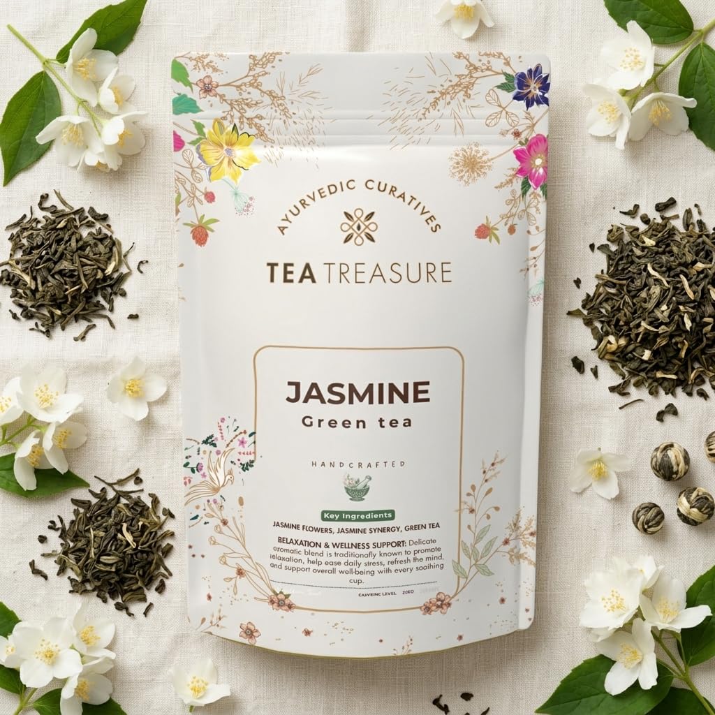 Tea Treasure Peace-Jasmine Green Tea for Weight Management, Antioxidants Rich Calming and Soothing Tea, 100 g