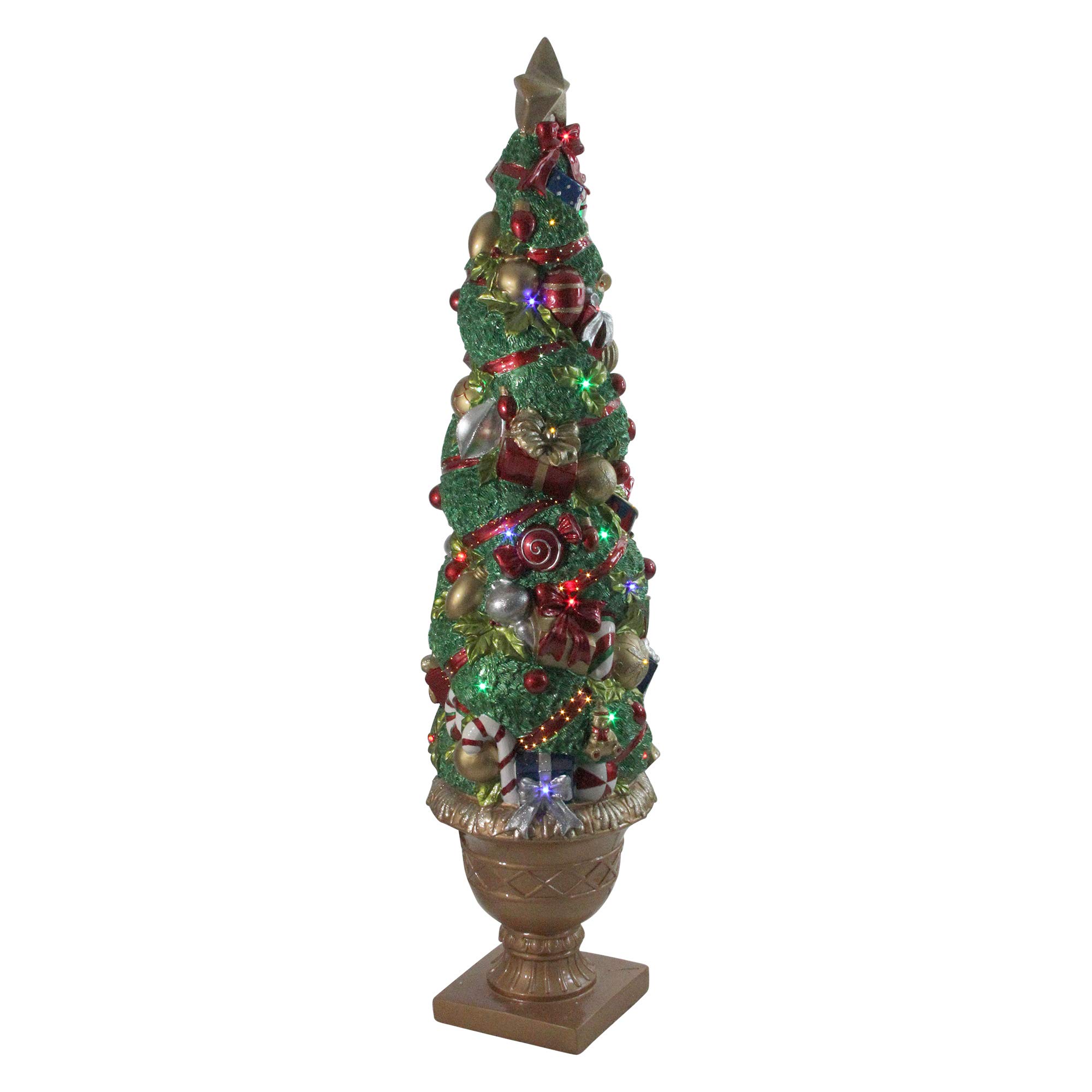 Northlight 5' Prelit Fiber Optic LED Topiary Outdoor Artificial Christmas Tree