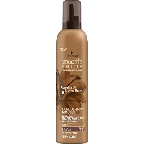 Schwarzkopf Smooth 'N Shine Curl Defining Mousse, Enhancing Volume and Definition