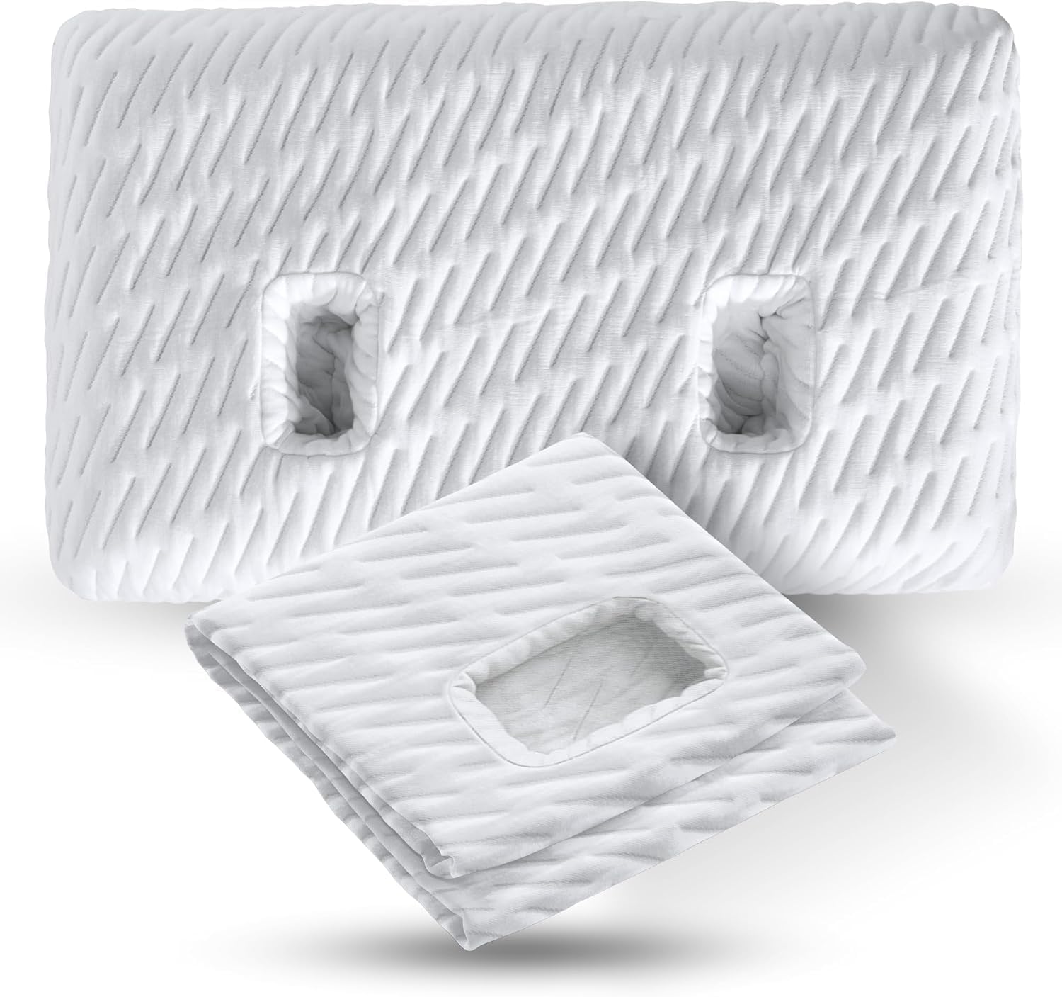 BLISSBURY Ear Hole Pillow CASE (White)