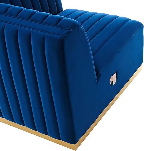 Miniatura 242 de Modway Conjure - Sofá seccional tapizado de terciopelo de alto rendimiento, con canal, silla sin brazos en negro y gris Negro-Gris,Negro