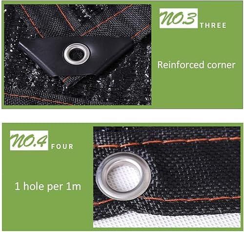 Miniatura 5 de Tela de malla transpirable con ojales, resistente a los rayos UV y con ojales, color negro