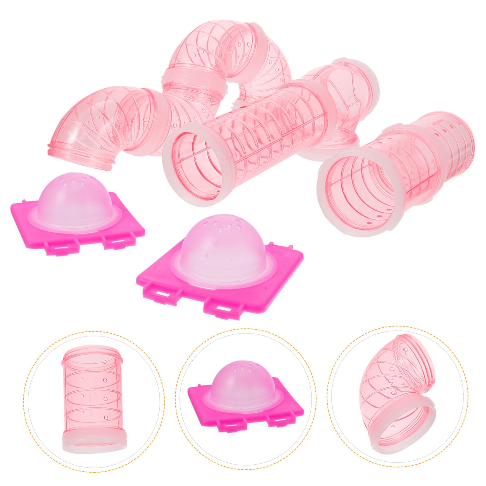 Levemolo Labirinto Modulo Gioco Accessori Tunnel per Criceti Set 12 Pezzi in Plastica Dura P Rosa Gabbia Esterna Gioco Avventura per Piccoli Animali Domestici