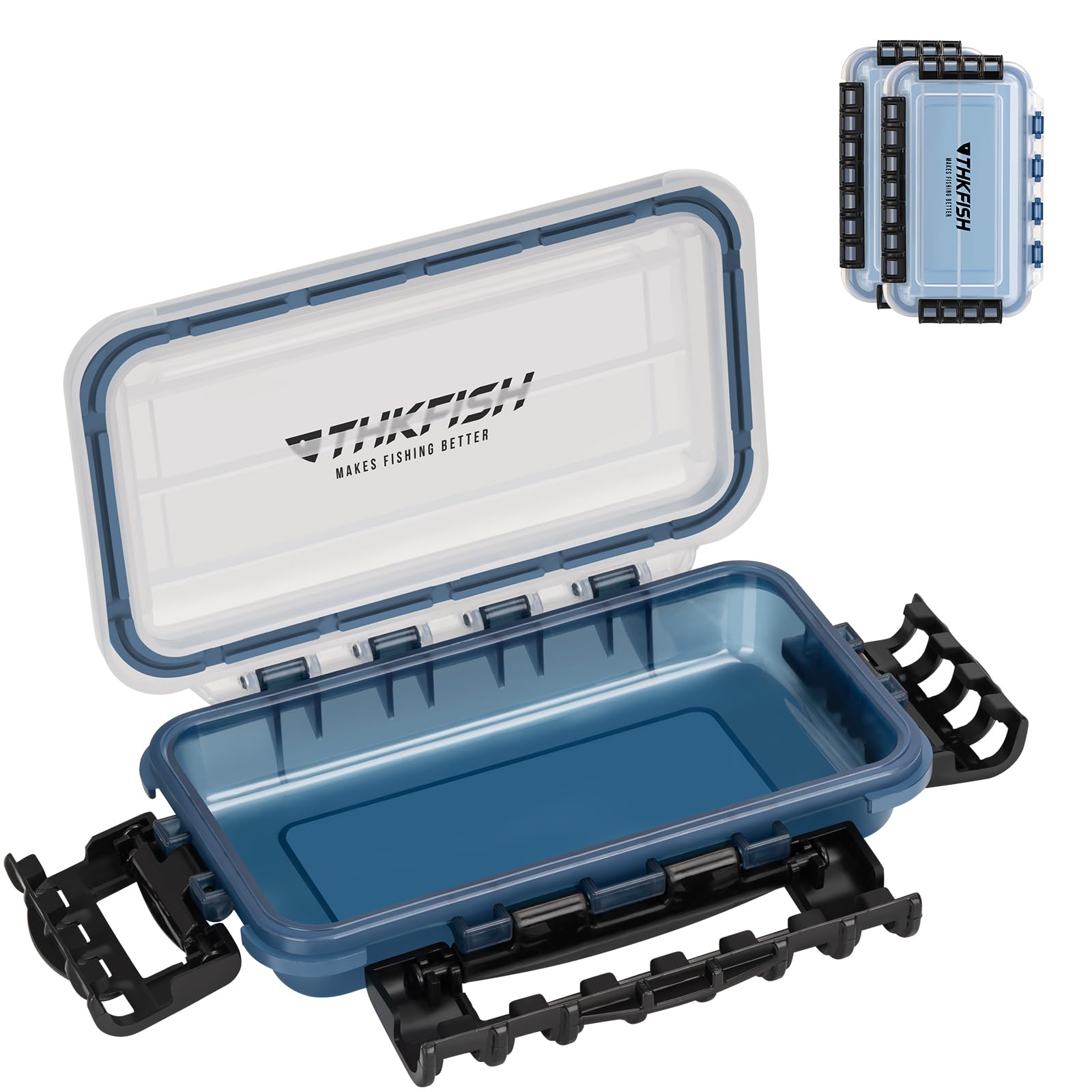 THKFISH Fishing Tackle Box?3400/3500 Tackle Tray Floating Fishing Lure Box Storage Organizer Small Waterproof Tackle Box with Adjustable Dividers,Sun-proof