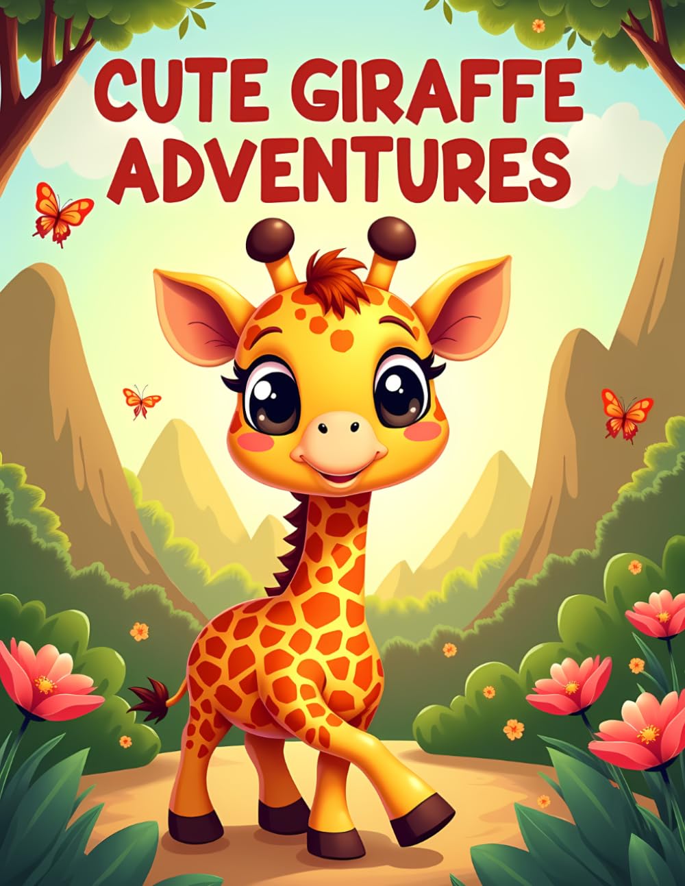 Cute Giraffe Adventures: Fun Safari Coloring Book for Kids Ages 4–8 | Cute Jungle Animals and Easy Coloring Pages