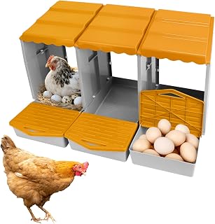 Hühner-Nistkasten, Legenest für Hühner mit 3 Kammern, Geflügelnester