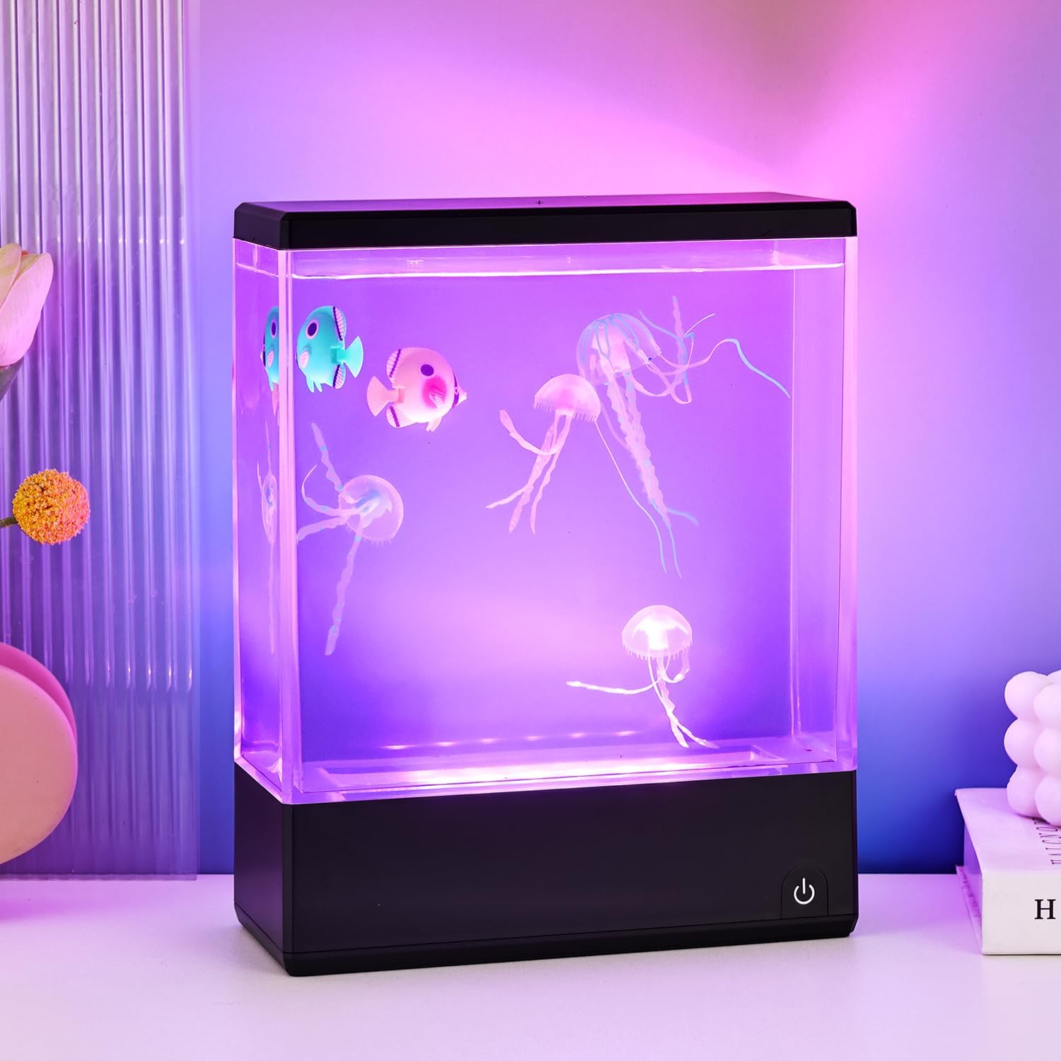 LKUA LED Jellyfish Aquarium Light - RGB Color Changing Effect, Used as a Color Changing Emotional Light for Home Decoration and Relaxation