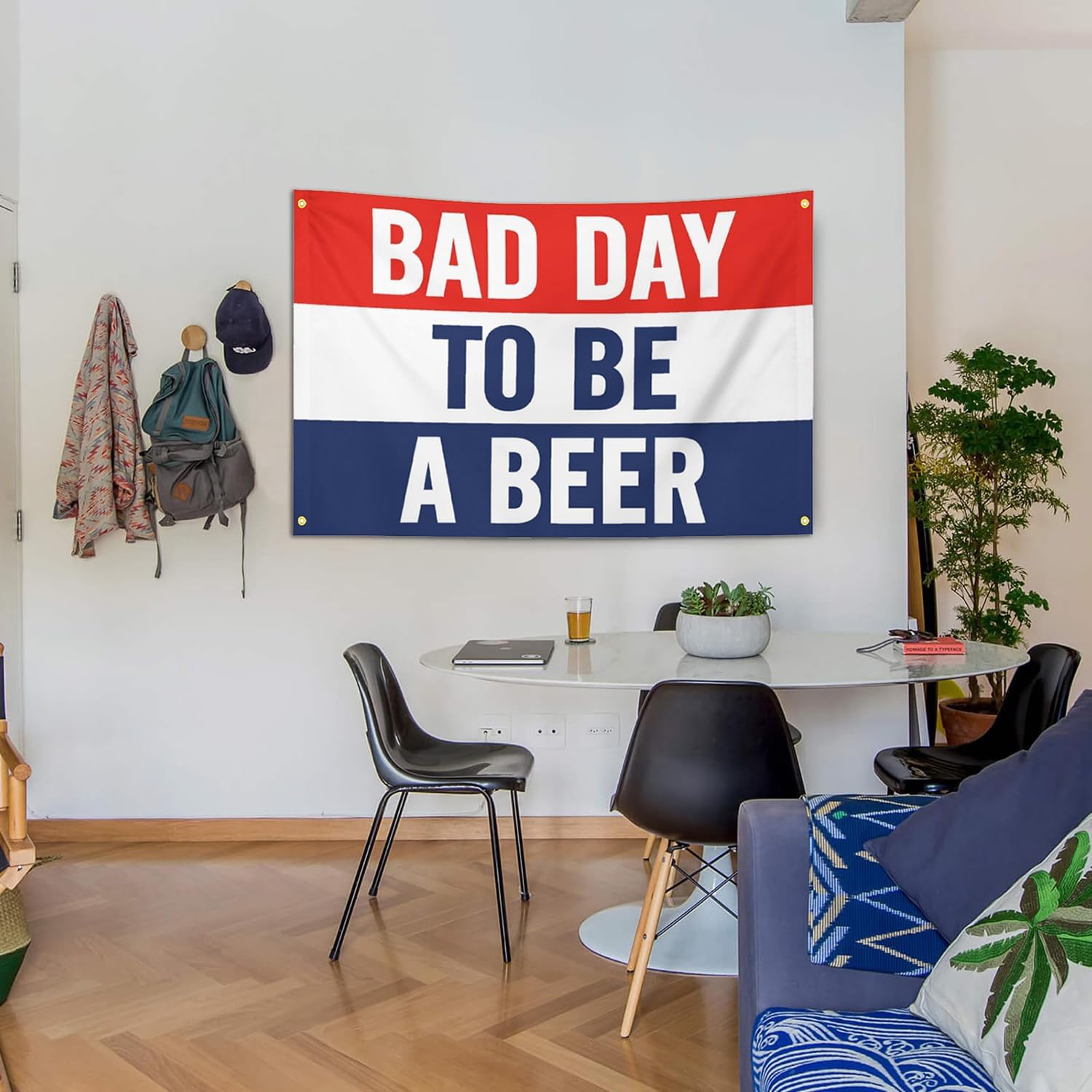 Bad Day To Be A Beer Flag 3x5 FT – Funny Flag for Room Dorm Man Cave Decor Beer Tapestry with Brass Grommets for Indoor Outdoor Party Decoration