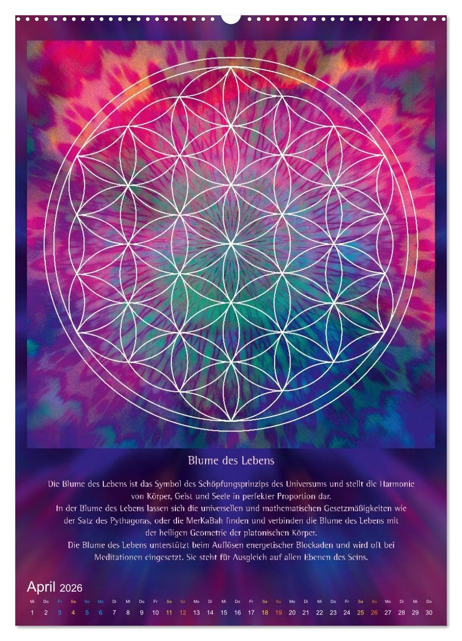 Heilige Geometrie und Bilder der Neuen Zeit (hochwertiger Premium Wandkalender 2026 DIN A2 hoch), Kunstdruck in Hochglanz: Die Magie und Kraft universeller Symbole (CALVENDO Glaube)