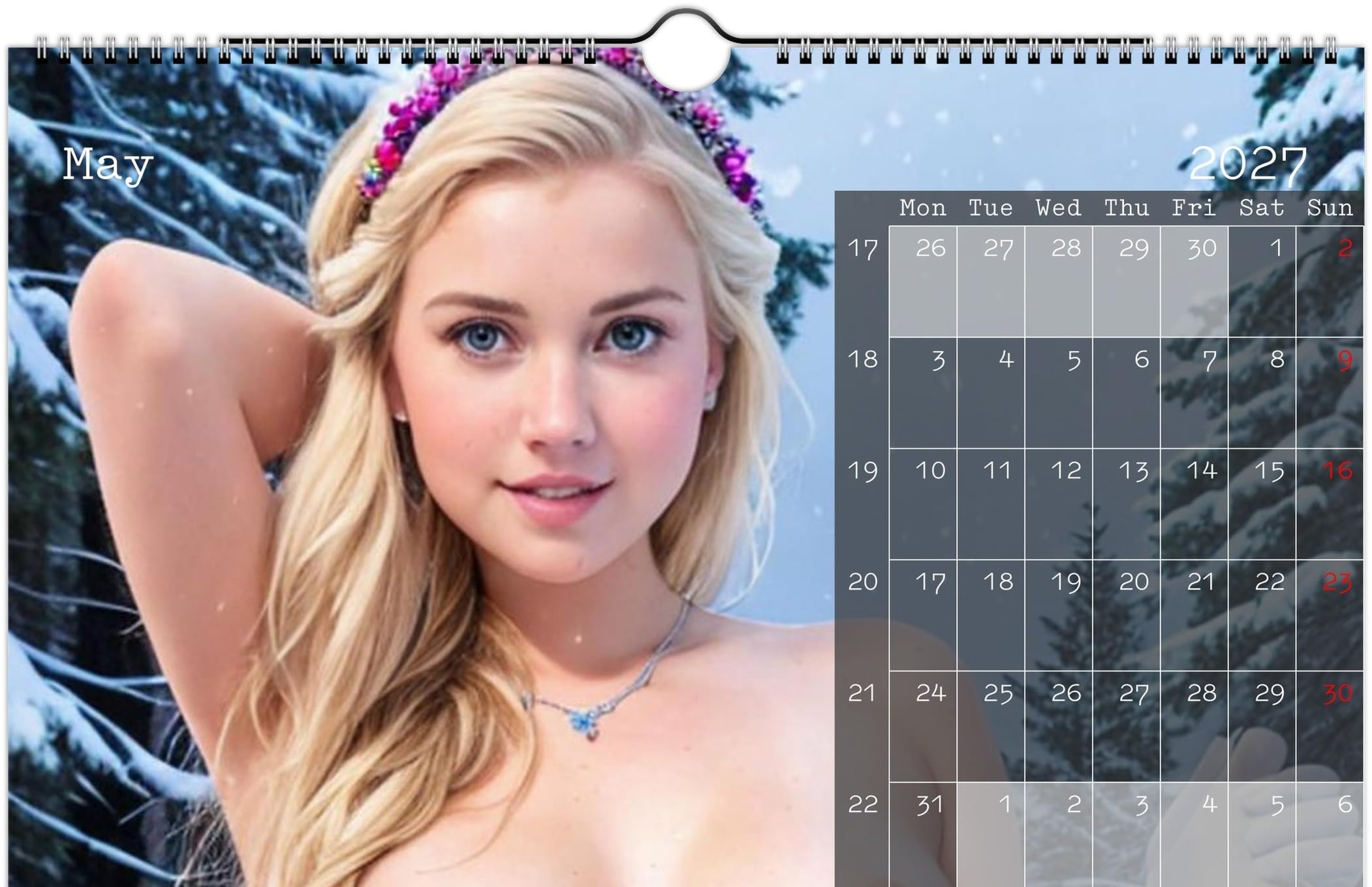 Calendrier cosplay adulte 2026, Princesses : Reine des Neiges et Belle