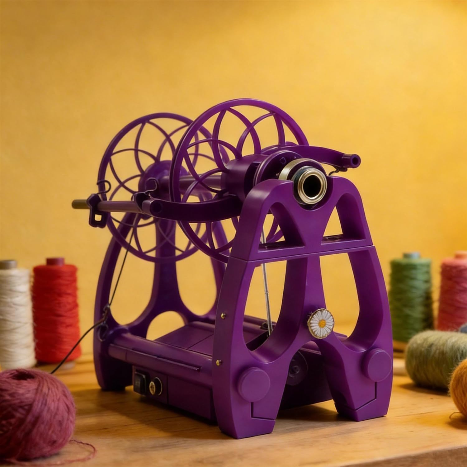 Yarn Winder for Weaving, Modular Design with Stepless Speed Control and Forward/Reverse Rotation - Ideal for Wool Crafting (Green)