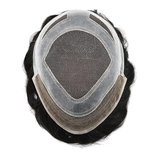 Miniatura 6 de RESHE Hair Piece Toupee For Men Fine Mono Toupee Mens Hair System Real Human Hair Replacement System Hairpiece For Men Protesis Capilar Para Hombre