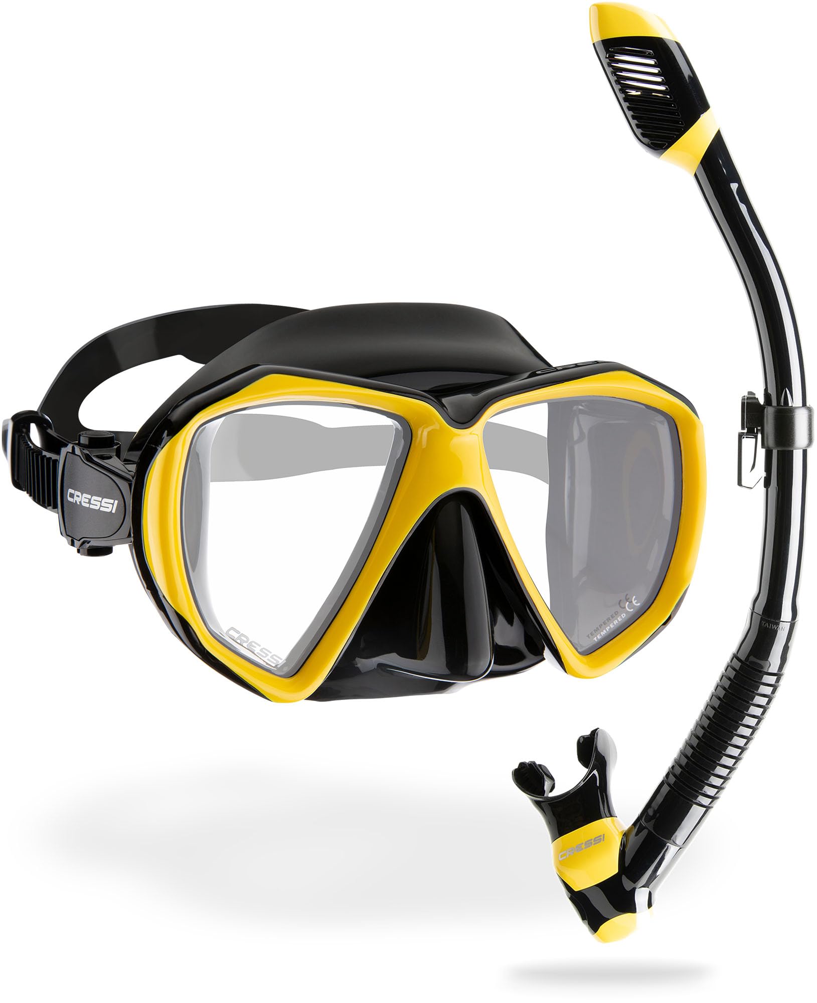 CRESSI Set Ranger & Dry - Conjunto de Esnórquel Adultos, Máscara Ranger y Tubo Dry en Práctico Estuche,Talla Única